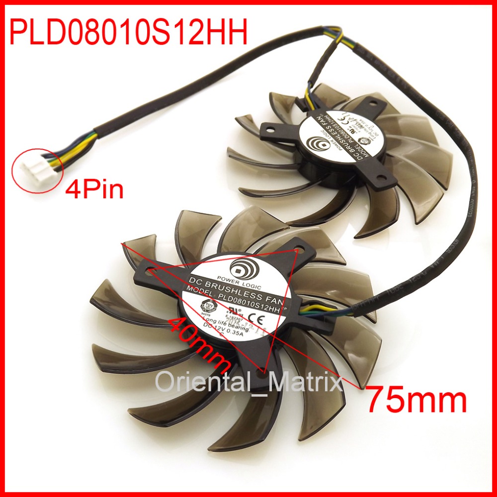Air Cooler Cpu - Frete Grátis 2 pçs/lote PLD08010S12HH 75mm