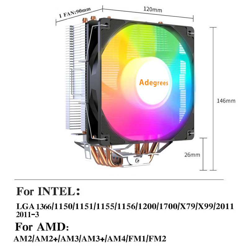 Cooler de CPU X99 Tower com 4  - Cpu Cooler avaliação e preço