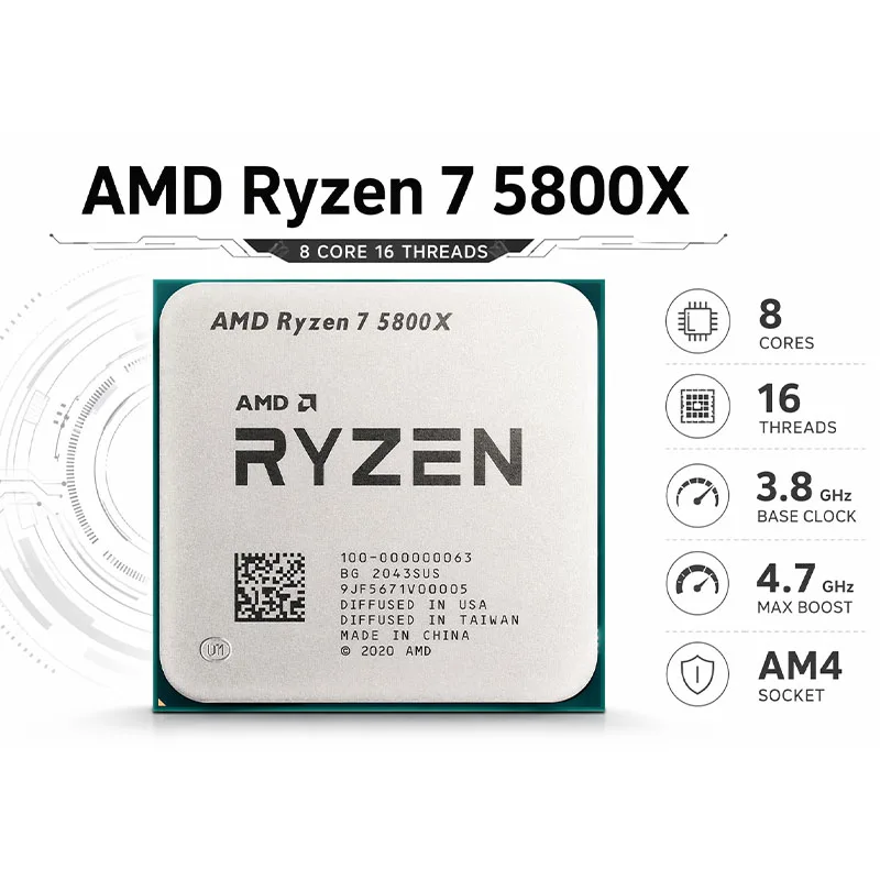 Processador AMD Ryzen 7 5800X  - Cpu Fan avaliação e preço